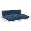 vidaXL Blazina za paletni kafi 2 pcs Indigo 120 x 80 x 38 cm Blago