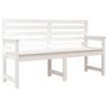 vidaXL Vrtna klop bela 159,5x48x91,5 cm trdna borovina