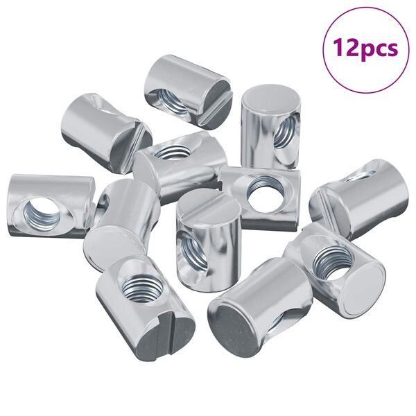 vidaXL Matica sodi 12 pcs srebrna M6 x 13 mm elezo
