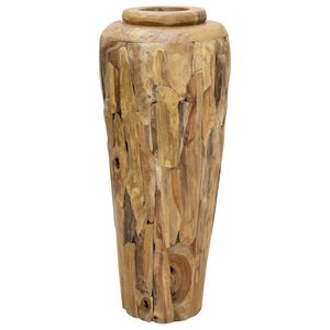 vidaXL Okrasna vaza 40x100 cm trdna tikovina