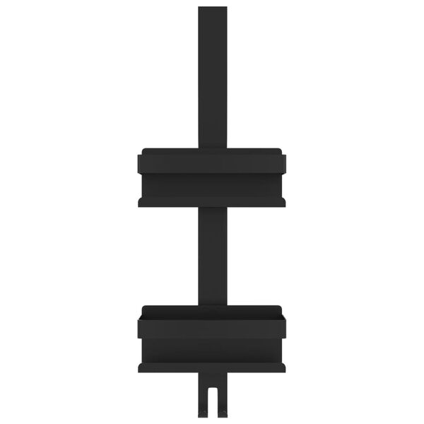 vidaXL Viseče stojalo za prho mat črno brušeno 304 nerjaveče jeklo