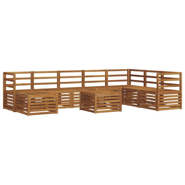 vidaXL Sedežne garniture Naravna Masiven les akacije