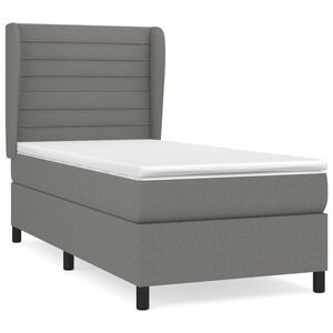 vidaXL Box spring postelja z vzmetnico temno siva 80x200 cm blago