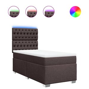 vidaXL Box spring postelja z vzmetnico temno rjava 80x200 cm blago