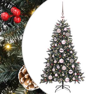 vidaXL Umestno božično drevo Zelena 120 cm PVC, plastika in jeklo