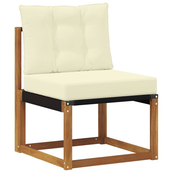 vidaXL Zunanja garnitura za sedenje z blazino 9 pcs Naravna in smetana