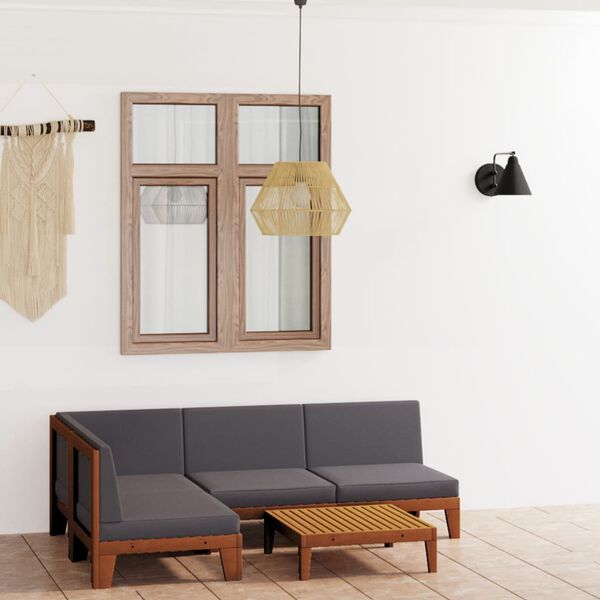 vidaXL Vrtna sedežna garnitura 5-delna z blazinami trden akacijev les