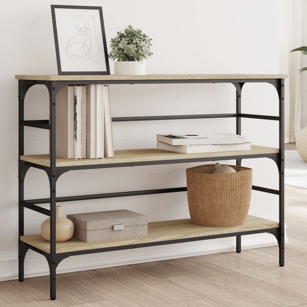 vidaXL Klubska mizica sonoma hrast 100x32x75 cm inženirski les