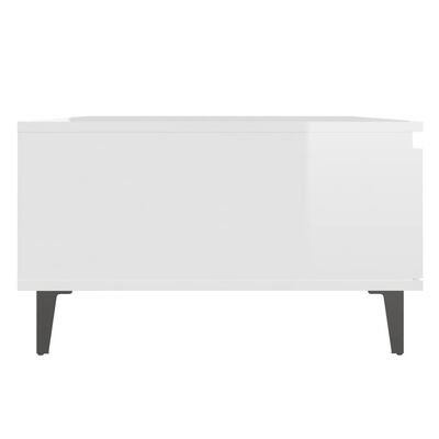 vidaXL Klubska mizica visok sijaj bela 90x60x35 cm iverna plošča