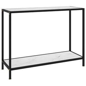 vidaXL Konzolna mizica bela 100x35x75 cm kaljeno steklo