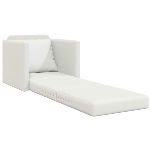 vidaXL Sofa postelja 60cm Bela Umetno usnje