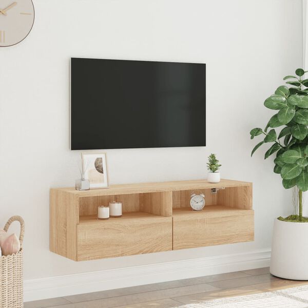 vidaXL Stenska TV omarica sonoma hrast 100x30x30 cm inženirski les