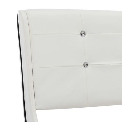 vidaXL Postelja z vzmetnico belo umetno usnje 120x200 cm