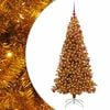 vidaXL Božično drevo med 300 LED z stojalom Zlata 180 cm PET