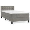 vidaXL Box spring postelja z vzmetnico svetlo siva 90x200 cm žamet