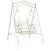 vidaXL Gugalna klop Jeklo 113 x 121,5 x 168 cm Antik bela