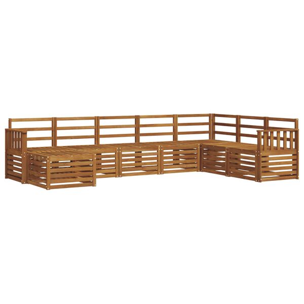 vidaXL Sedežne garniture 8 pcs Naravna Masiven les akacije