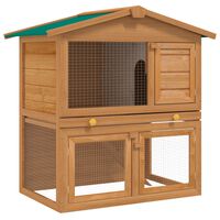 vidaXL Zunanji zajčnik / hišica za male živali s 3 vrati iz lesa