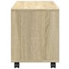 vidaXL Omarica na kolesih sonoma hrast 72x33x42,5 cm iverna plo&scaron;ča