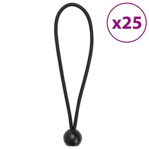 vidaXL Bungee elastične vrvi z žogico 25 kosov 21 x 0,5 cm