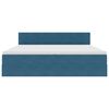 vidaXL Postelja s shranjevanjem Temno modra 200 x 200 cm Žamet