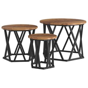 vidaXL Nesting stranski stol 3 kos Star les 53 x 53 x 40 cm