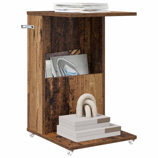 vidaXL Stranska miza Star les 40 x 35 x 60 cm Konstruiran les