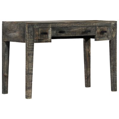 vidaXL Pisalna miza črna 110x50x75 cm trden mangov les