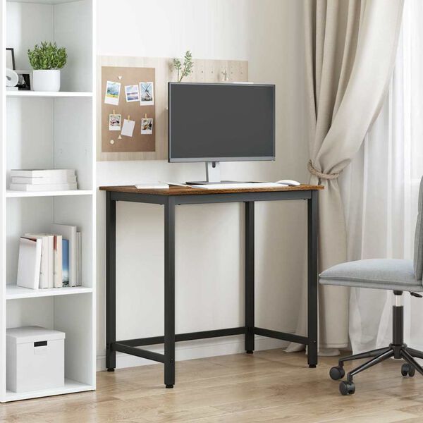 vidaXL miza Dimljeni oreh 100 x 50 x 76,5 cm Inženirski les in jeklo