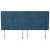 vidaXL Vzglavje z u&scaron;esi temno modra 203x23x118/128 cm žamet