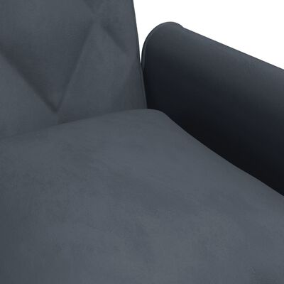 vidaXL Raztegljiv kavč z naslonjali za roke temno sivo žamet