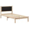 vidaXL Posteljni okvir z oblazinjenim vzglavjem Črna 90 x 200 cm