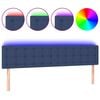 vidaXL LED posteljno vzglavje modro 200x5x78/88 cm blago