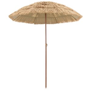 vidaXL Plažni dežnik 160 x 160 x 196 cm Poliester in jeklo Naravna