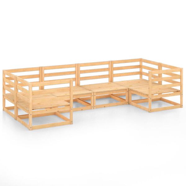 vidaXL Vrtna sedežna garnitura 6-delna trdna borovina