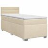 vidaXL Postelja boxspring z vzmetnico Krem 100 x 200 cm Blago