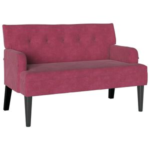vidaXL Chesterfield klop Vinorodna rdeča 112 x 65,5 x 75 cm Žamet