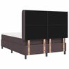 vidaXL LED Box Spring Postelja Temno rjava 160 x 200 cm blago