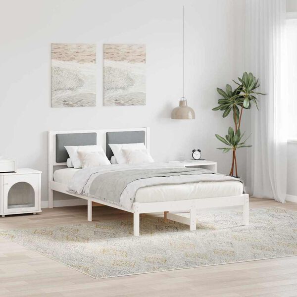 vidaXL Konstrukcija postelje z vzglavjem Svetlo siva 120 x 190 cm