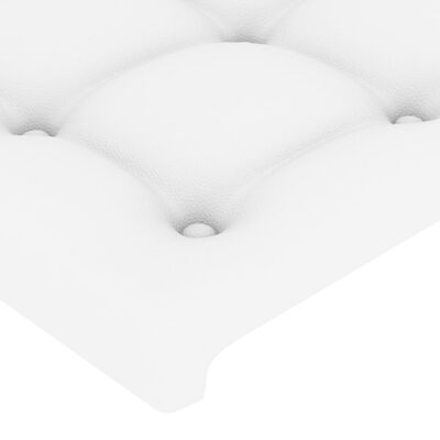 vidaXL LED posteljno vzglavje belo 83x16x118/128 cm umetno usnje