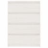 vidaXL Stranska omarica bela 60x36x84 cm trdna borovina