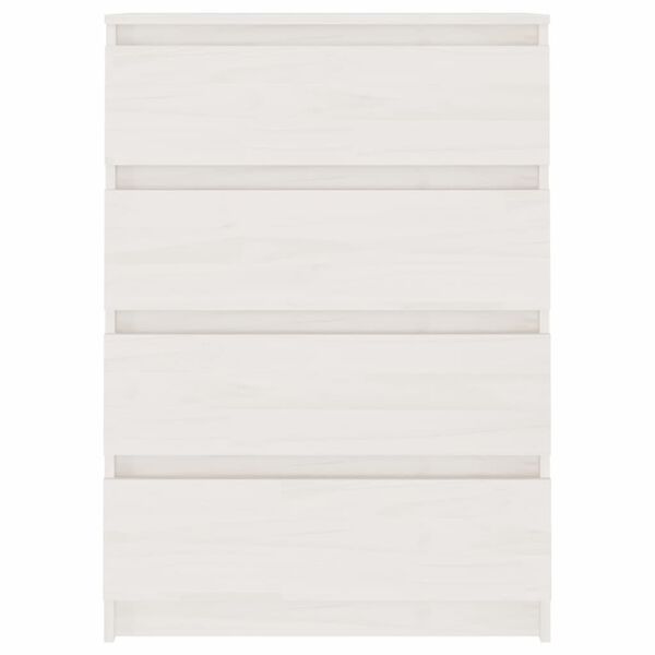 vidaXL Stranska omarica bela 60x36x84 cm trdna borovina