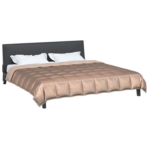 vidaXL Poletna odeja Zlata 240 x 200 cm Satin in mikrovlakna