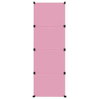 vidaXL Kockasta omarica za otroke z 12 kockami roza PP