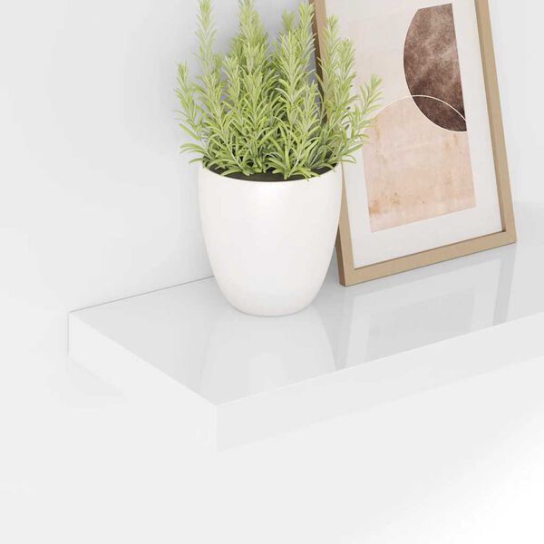 vidaXL Lebdeče police 4 kosi visok sijaj bele 50x23x3,8 cm MDF