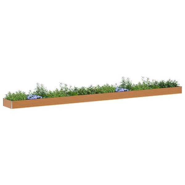 vidaXL Vrtna visoka greda 970 x 100 x 36 cm Cinkana jeklena