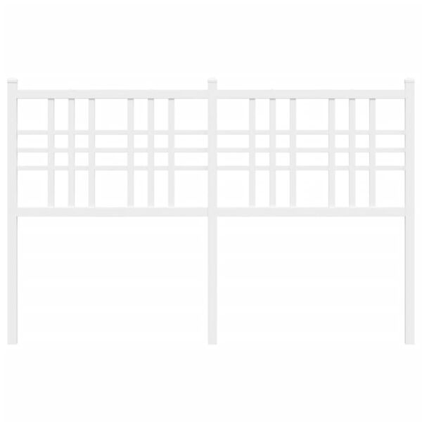 vidaXL Kovinsko vzglavje belo 120 cm