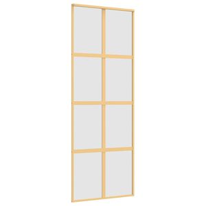 vidaXL Drsna vrata zlata 76x205 cm mat ESG steklo in aluminij