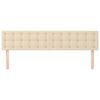 vidaXL Posteljno vzglavje krem 200x5x78/88 cm blago