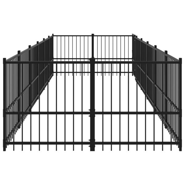 vidaXL Zunanji pasji boks jeklo 11,26 m&sup2;